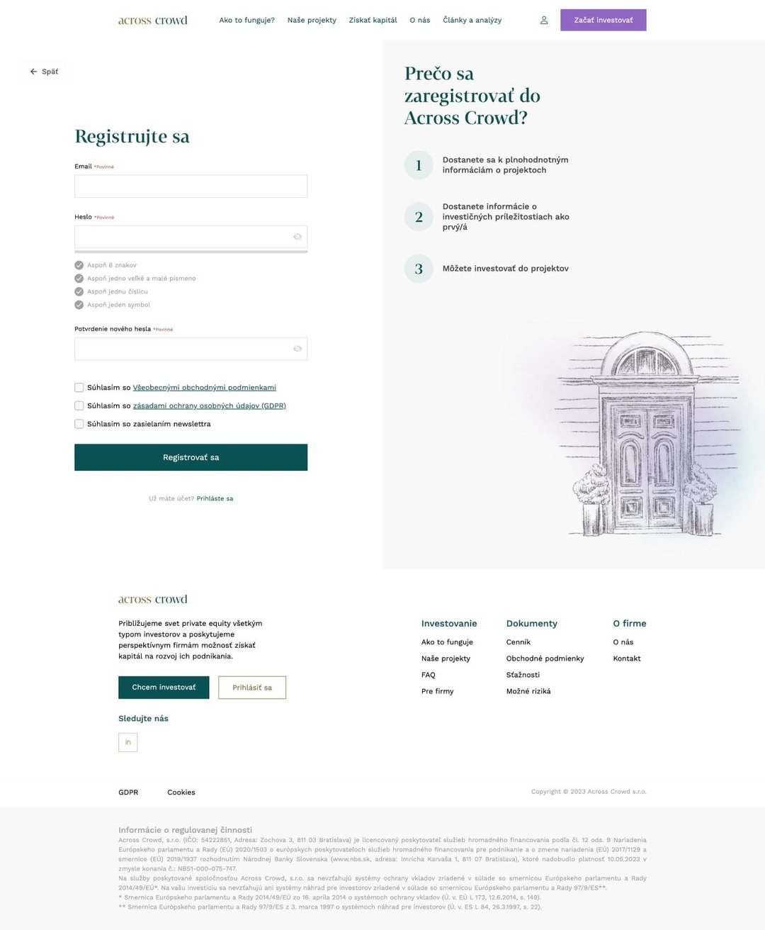 Across Crowd – registrácia a klientske prostredie